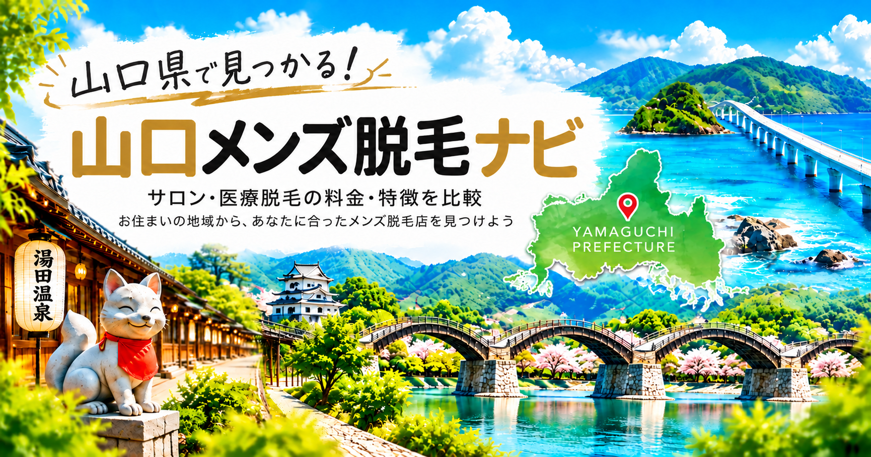 山口県の絶景と山口メンズ脱毛ナビの紹介画像